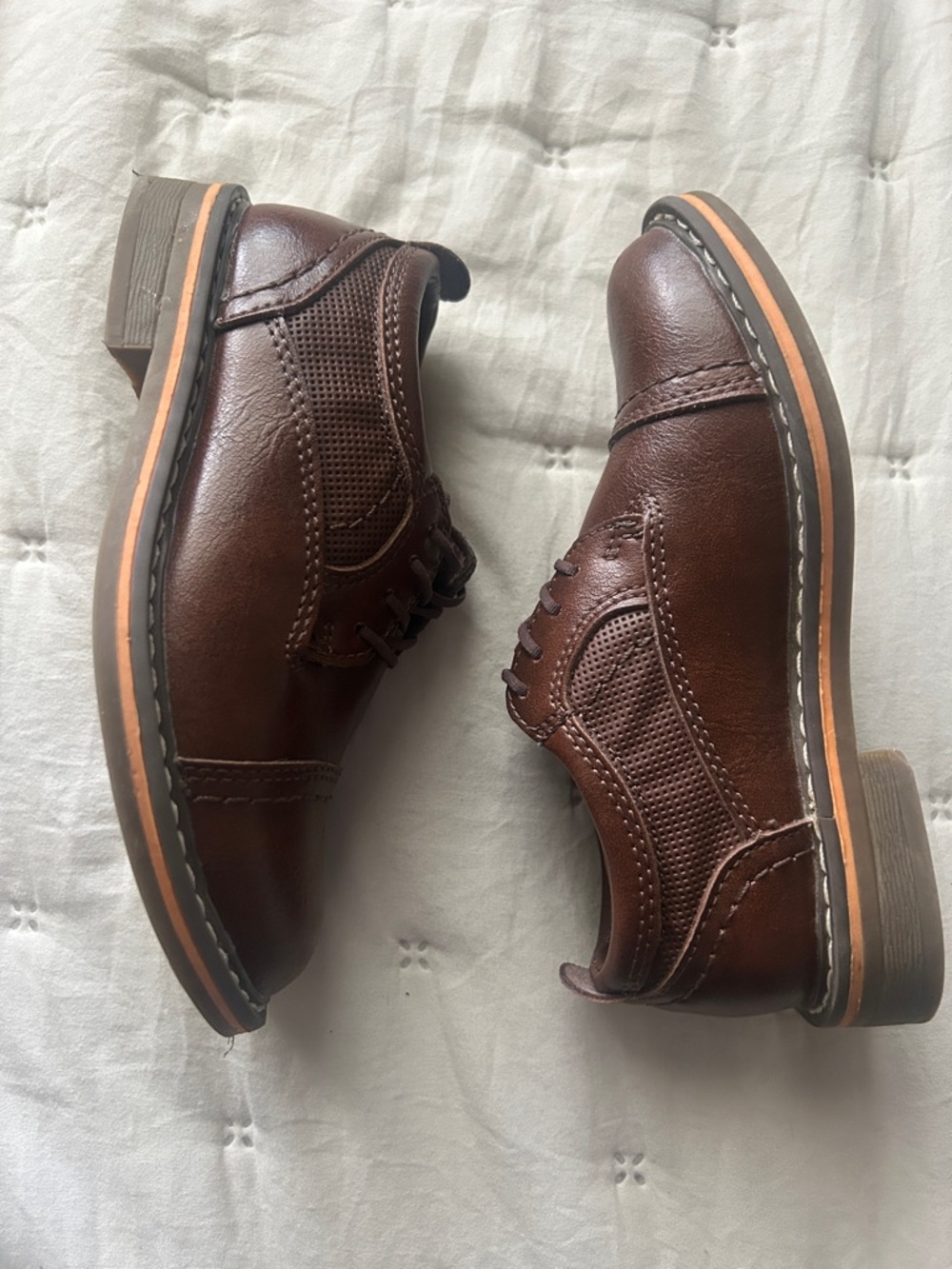 Toddler Steve maddens Classic Brown Leather Oxfords